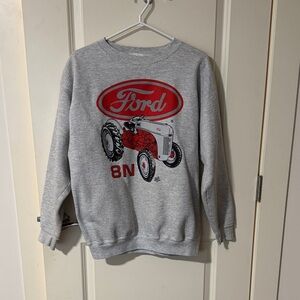 Ford Men's Gray Sweater with Red Logo